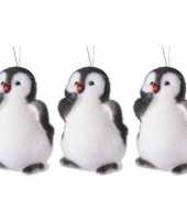 3x kersthangers figuurtjes pinguin 9 cm